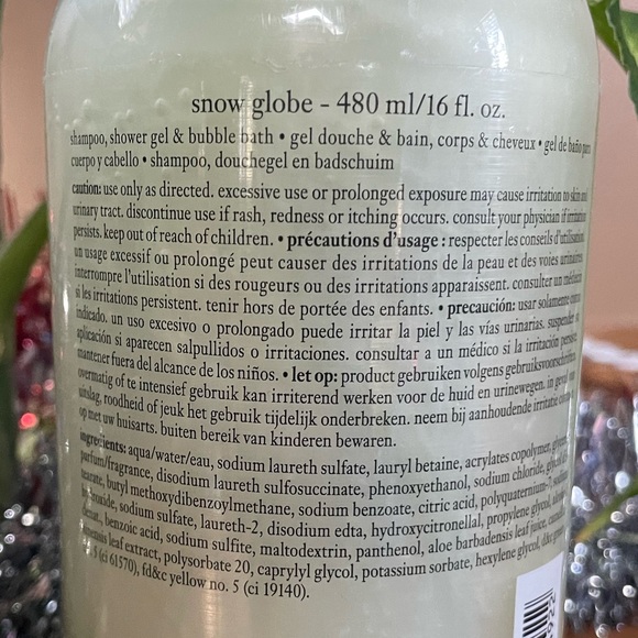 PHILOSOPHY SNOW GLOBE 16oz Shampoo, Shower, & Bath. Factory Sealed. - Picture 3 of 4